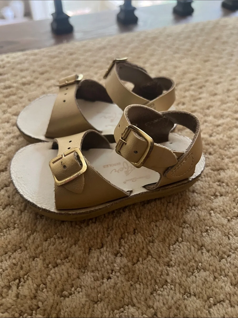 Sun San Children's Metallic Gold Buckle Sandals